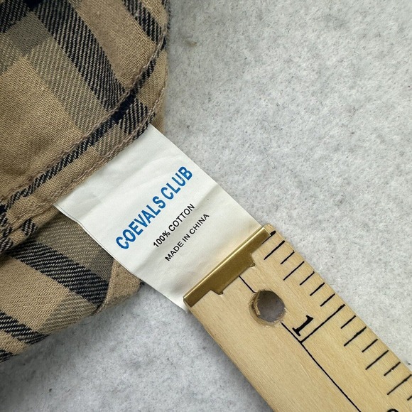 Coevals Club Western Shirt Mens Small S Brown Gray Plaid Flannel Pearl Snap - Picture 12 of 12